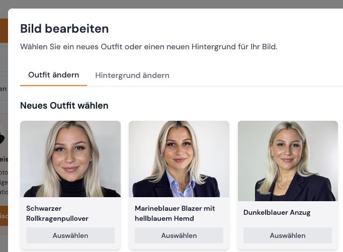 Bewerbungsfotos bearbeiten